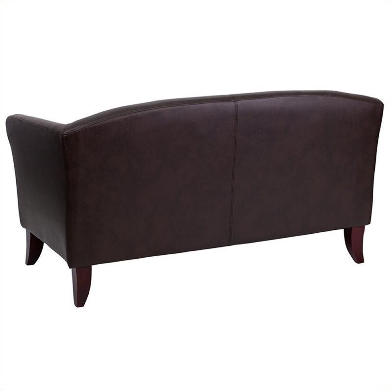 Flash Furniture Hercules Imperial Leather Loveseat in Brown