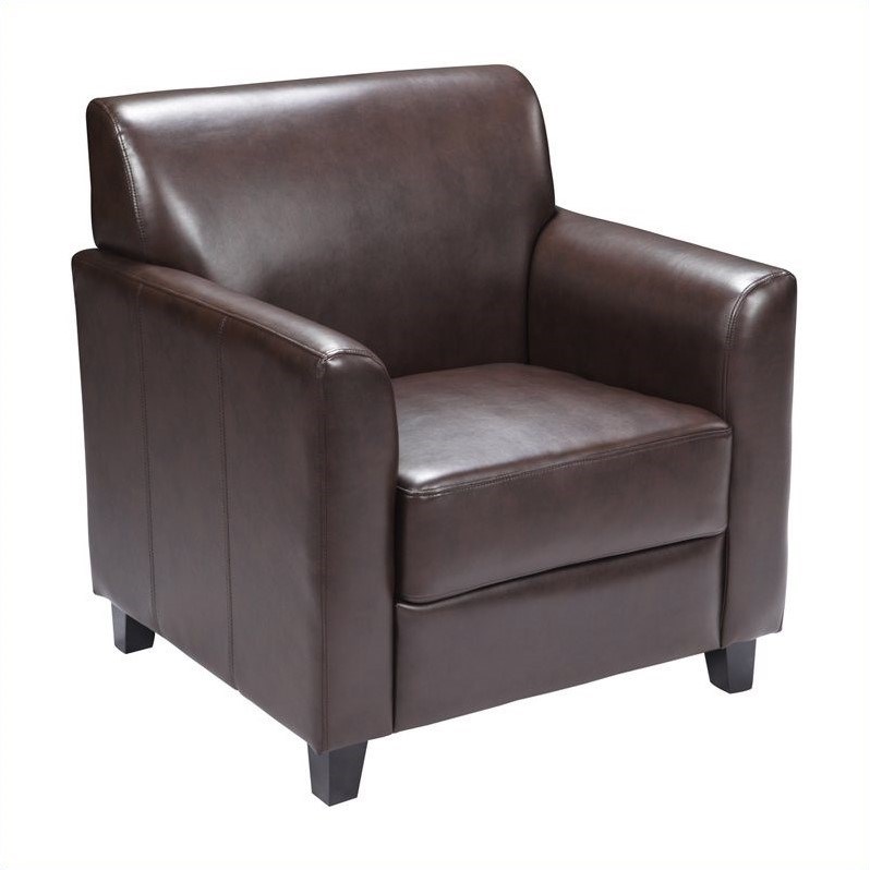Flash Furniture Hercules Diplomat Leather Chair in Brown