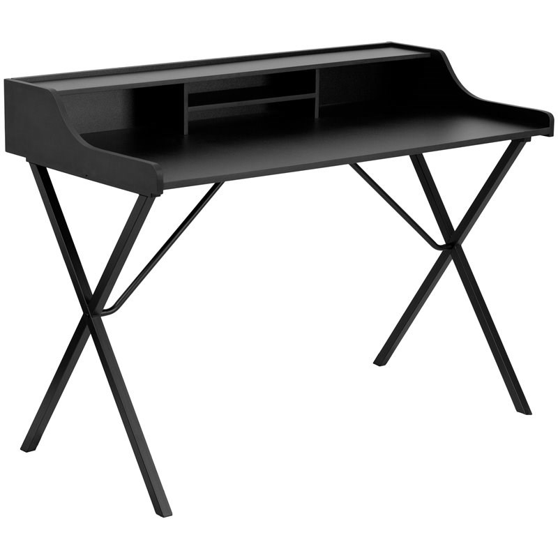 Flash Furniture Computer Desk With Top Shelf In Black