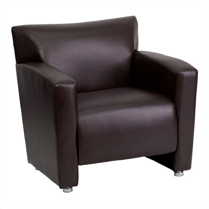 Flash Furniture Hercules Majesty Leather Chair in Brown