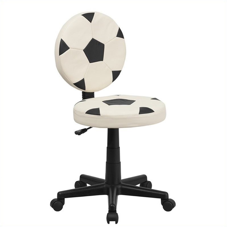 Flash Furniture Soccer Office Swivel Chair in Black and White