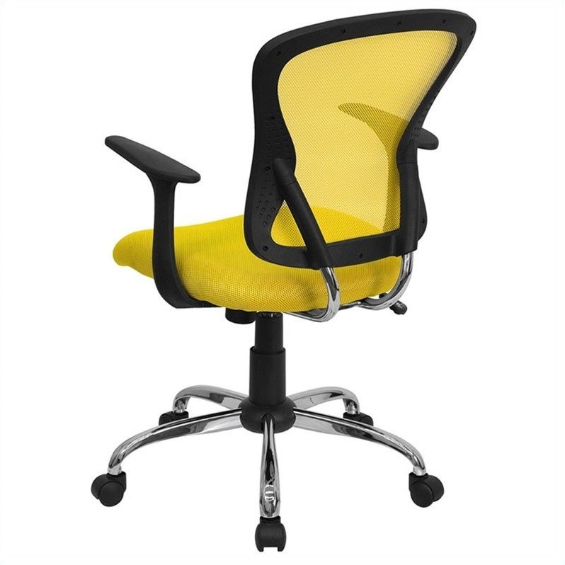 Flash Furniture Mid Back Mesh Office Chair in Yellow