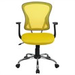 Flash Furniture Mid Back Mesh Office Chair in Yellow
