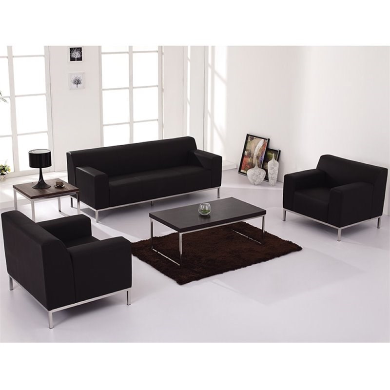 Flash Furniture Hercules Definity Series Contemporary Sofa in Black