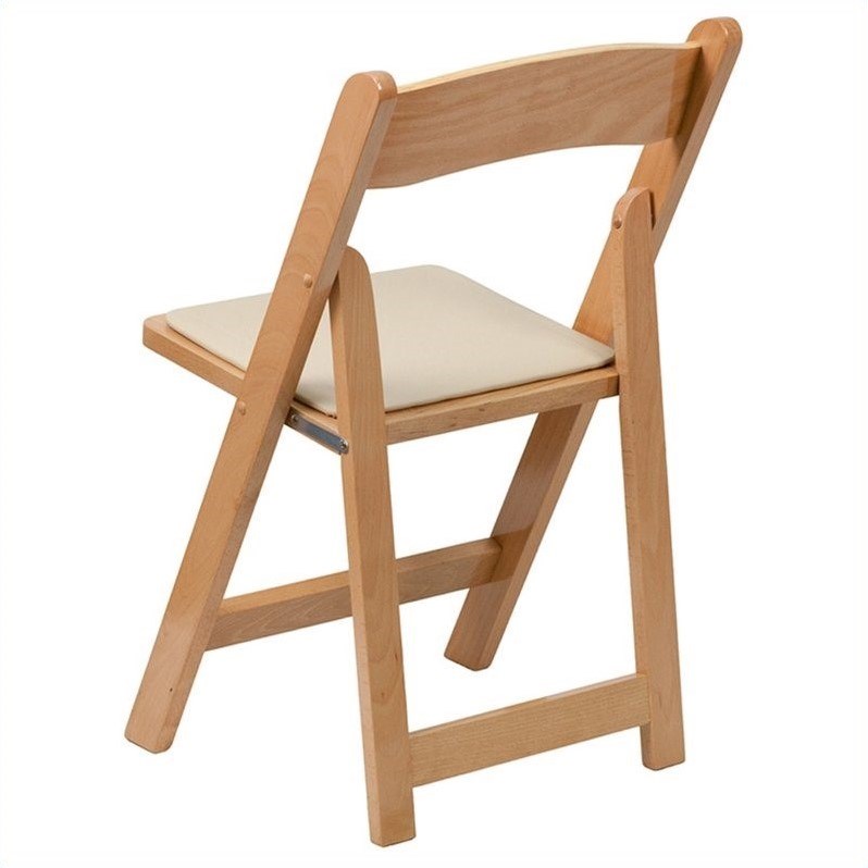 Flash Furniture Hercules Series Folding Chair in Natural Wood