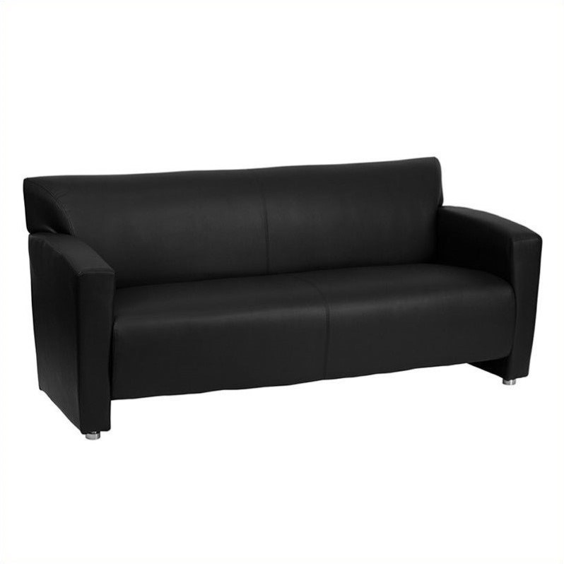 Flash Furniture Hercules Majesty Leather Sofa in Black