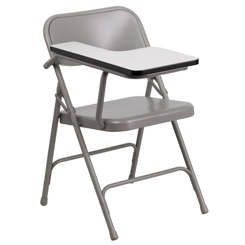 Flash Furniture Premium Steel Folding Chair with Right Hand Tablet Arm