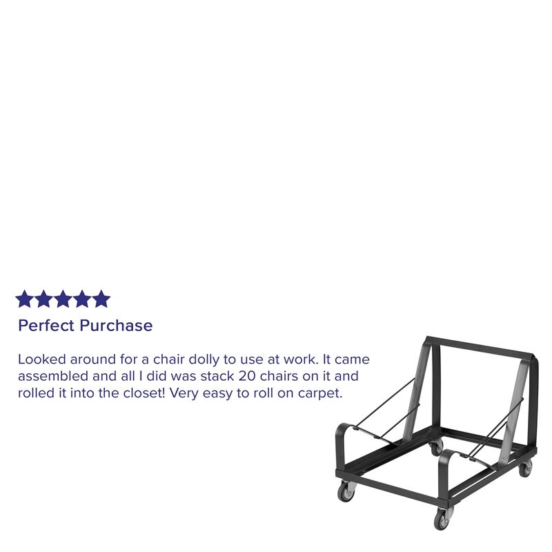 Flash Furniture Hercules Series Sled Base Stack Chair Dolly in Black
