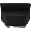 Flash Furniture Hercules Alon Leather Concave Armless Chair in Black