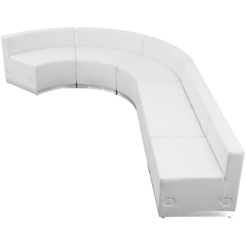 Flash Furniture Hercules Alon 5 Piece Reception Seating in White