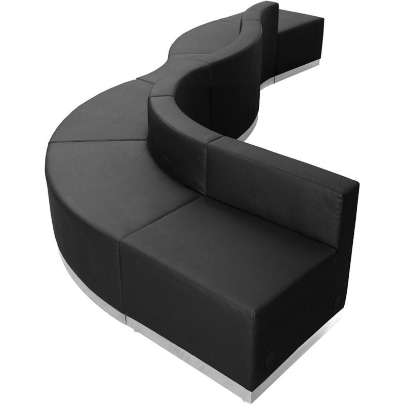Flash Furniture Hercules Alon 6 Piece Reception Seating in Black