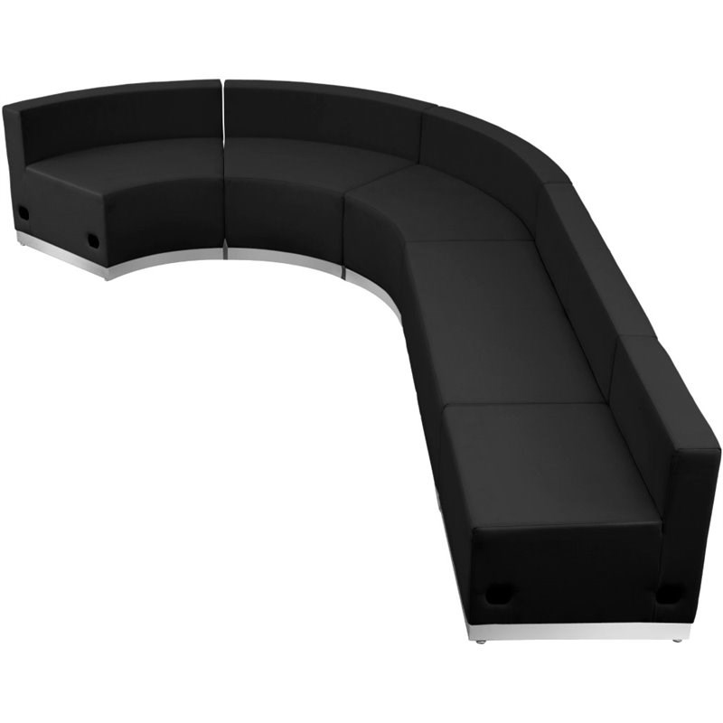 Flash Furniture Hercules Alon 5 Piece Reception Seating in Black