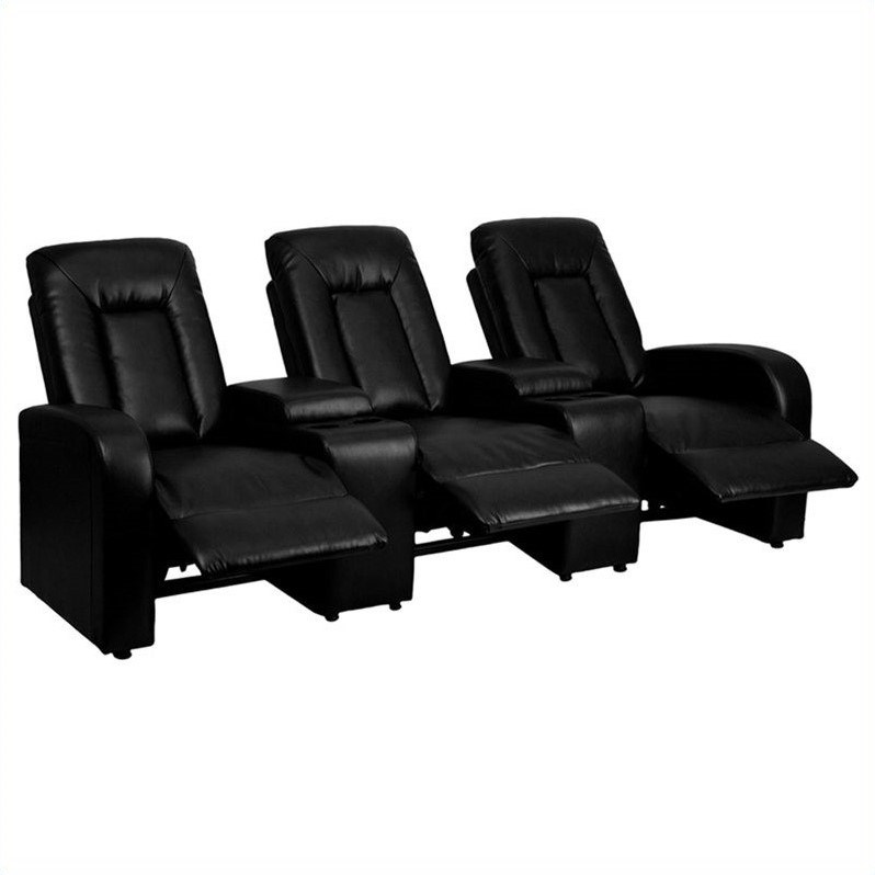 Flash Furniture 3 Seat Home Theater Recliner in Black