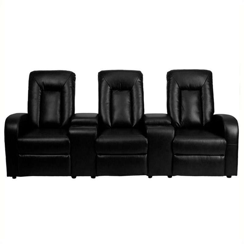 Flash Furniture 3 Seat Home Theater Recliner in Black