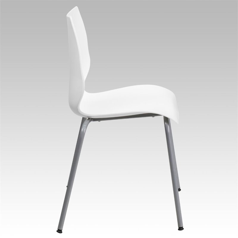 Flash Furniture Hercules Stacking Chair with Lumbar Support in White