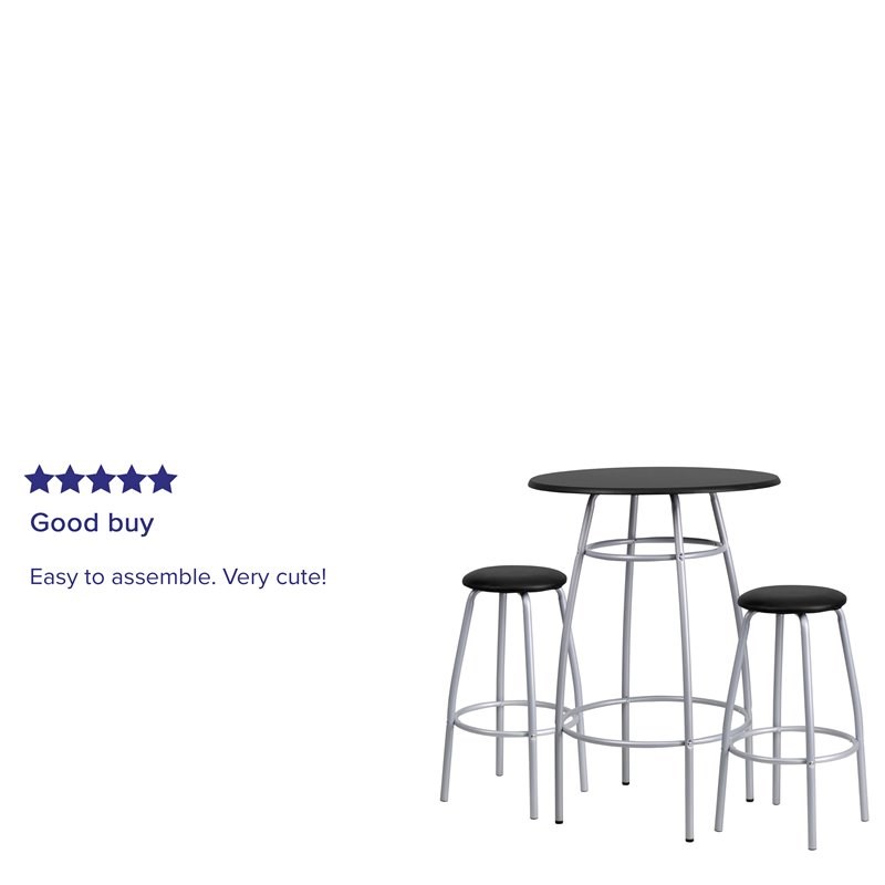 Flash Furniture Contemporary Bar Height Table and Stool Set