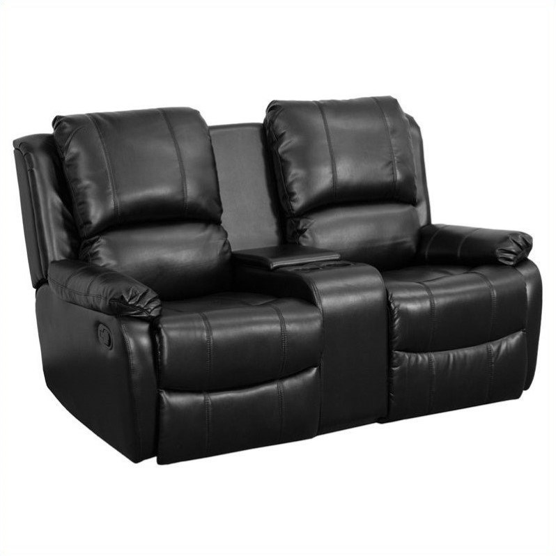 Flash Furniture 2-Seat Home Theater Recliner in Black | Homesquare