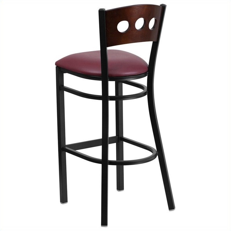 flash furniture hercules 32" upholstered bar stool in walnut and