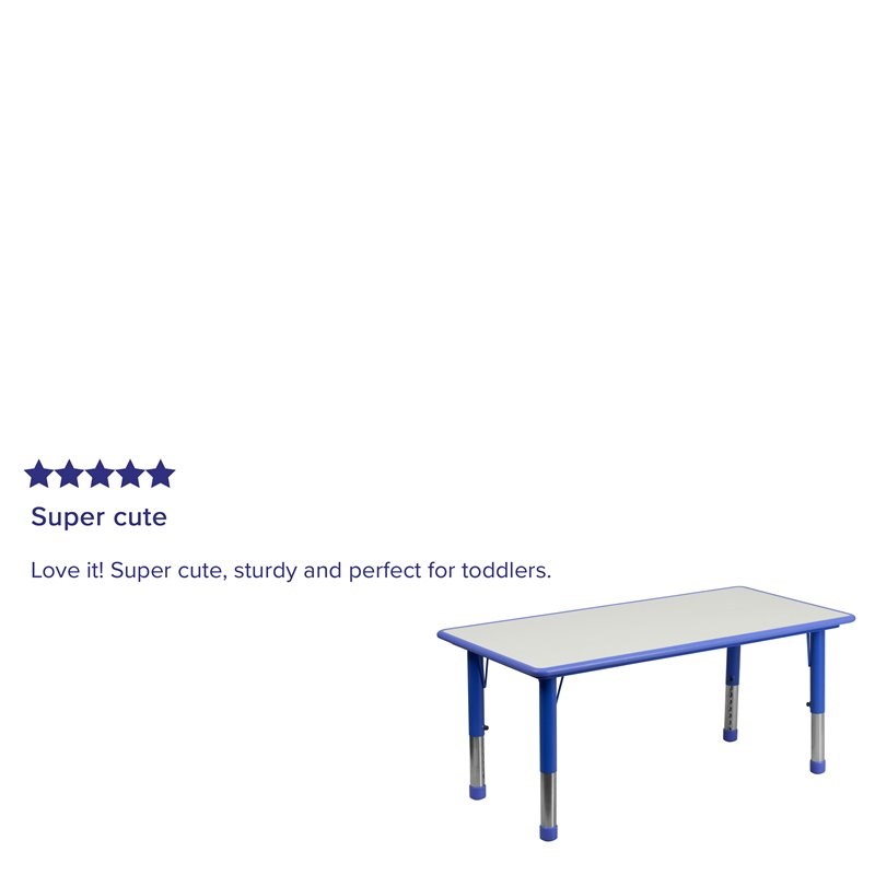 Flash Furniture Plastic Activity Table in Blue