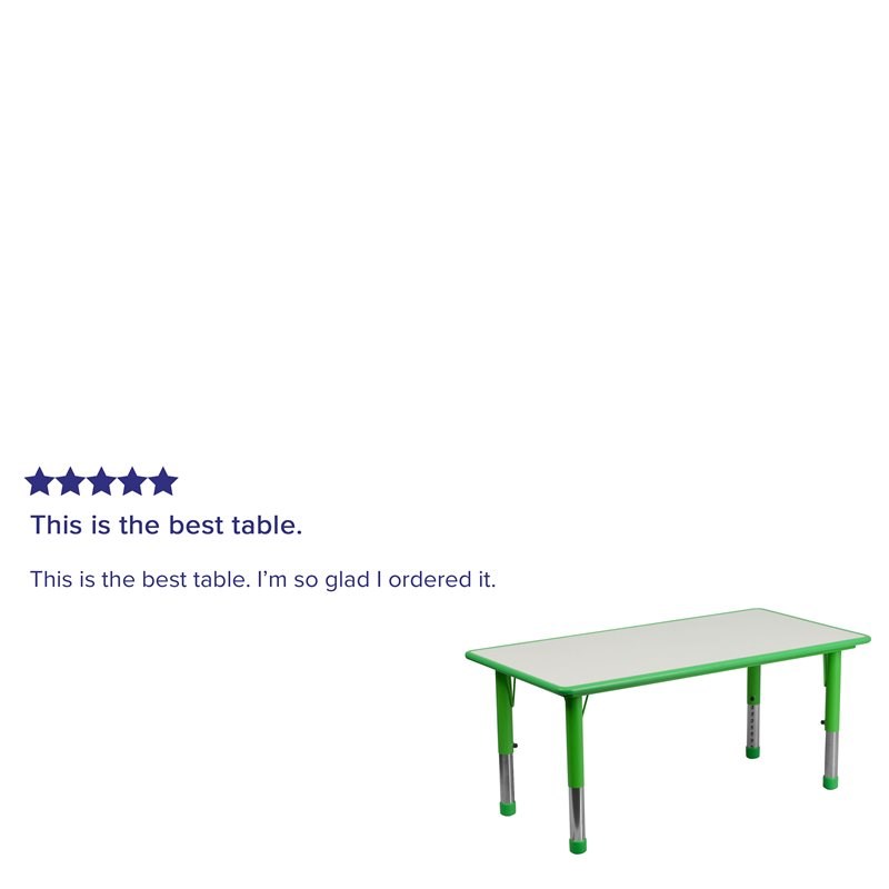 Flash Furniture Plastic Activity Table in Green