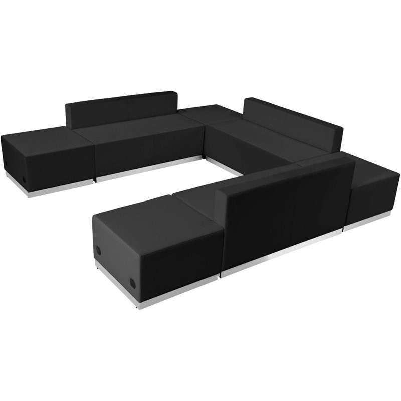 Flash Furniture Hercules Alon 7 Piece Reception Seating in Black