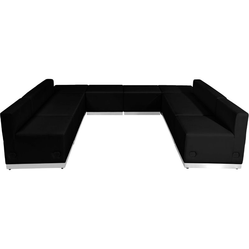 Flash Furniture Hercules Alon 8 Piece Reception Seating in Black