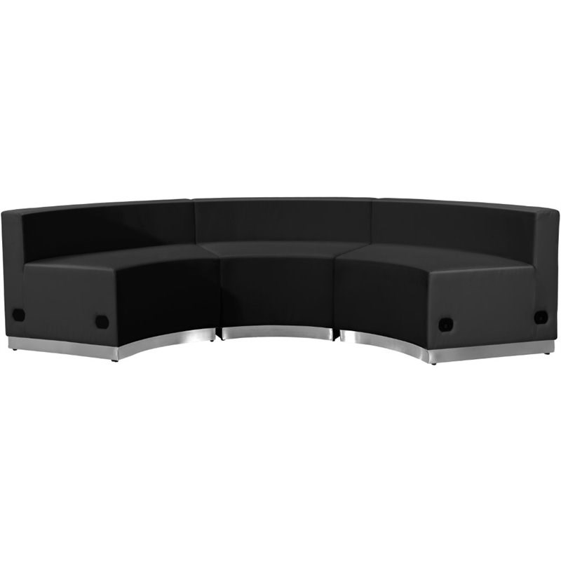 Flash Furniture Hercules Alon 3 Piece Reception Seating in Black