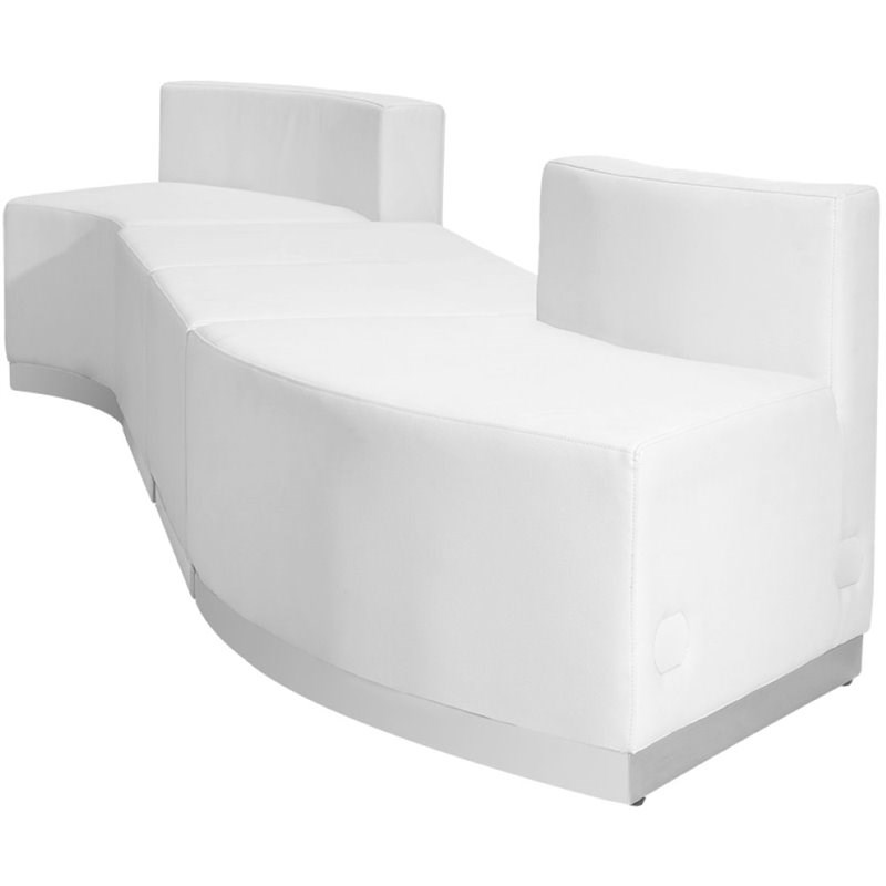 Flash Furniture Hercules Alon 4 Piece Reception Seating in White