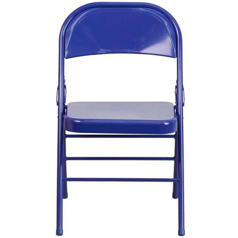 Flash Furniture Hercules Colorburst Metal Folding Chair in Cobalt Blue
