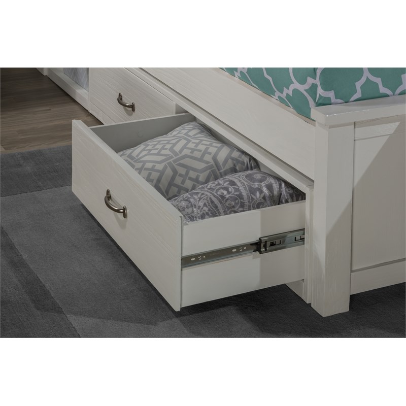 highlands bookcase bed with storage unit full white finish 12065ns