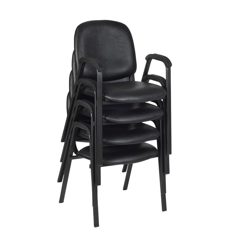 Ace Vinyl Stack Chair- Black