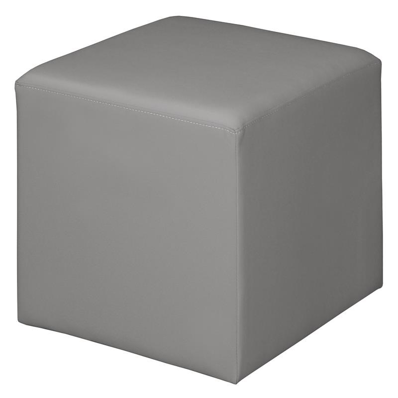Regency Jean Lounge and Classroom Square Ottoman With Gray Upholstery