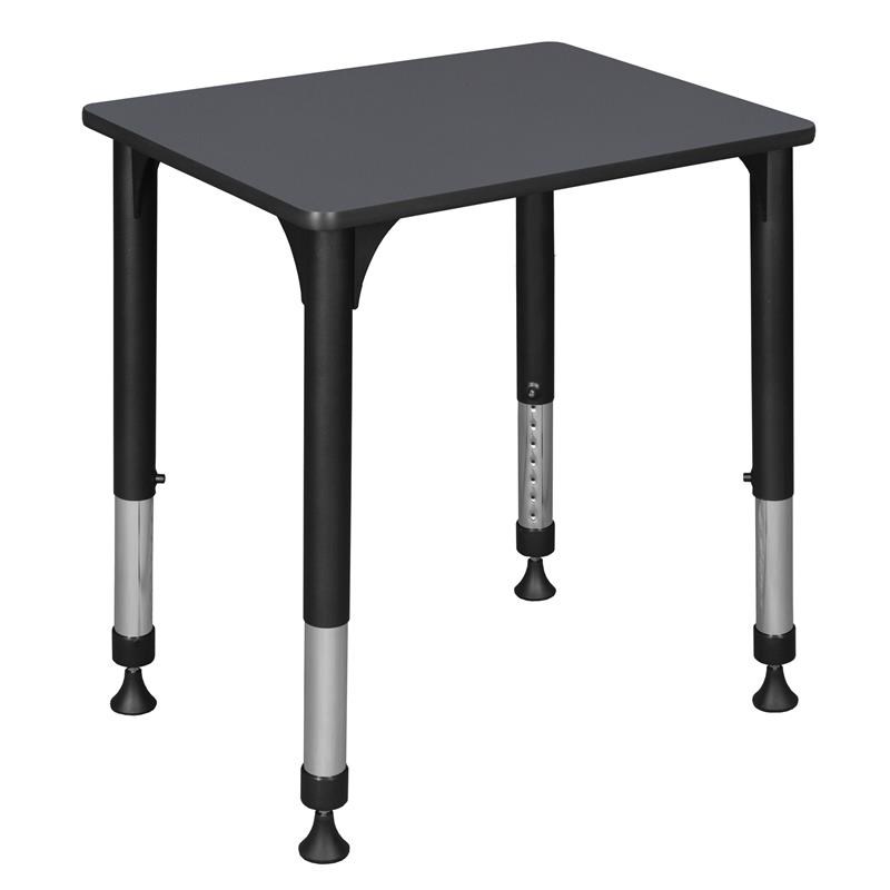 18.5 in. x 26 in. Rectangle Height Adjustable School Desk- Grey
