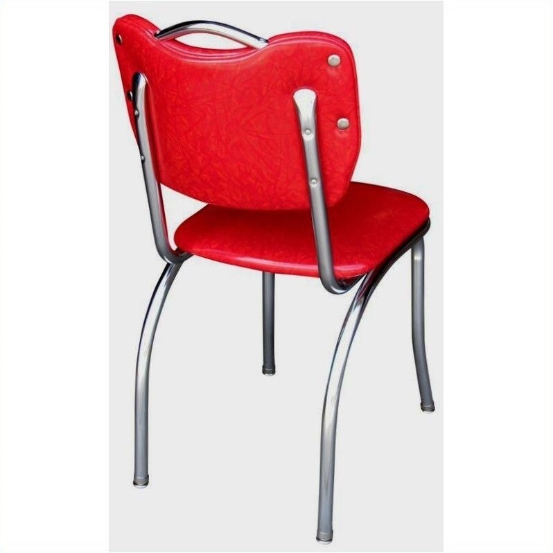 Richardson Seating Retro 1950s Handle Back Diner  Dining Chair in Cracked Ice Red