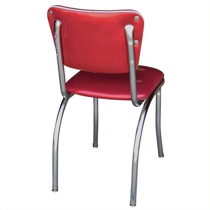 Richardson Seating Retro 1950s Button Tufted Diner  Dining Chair in Glittery Sparkle Red