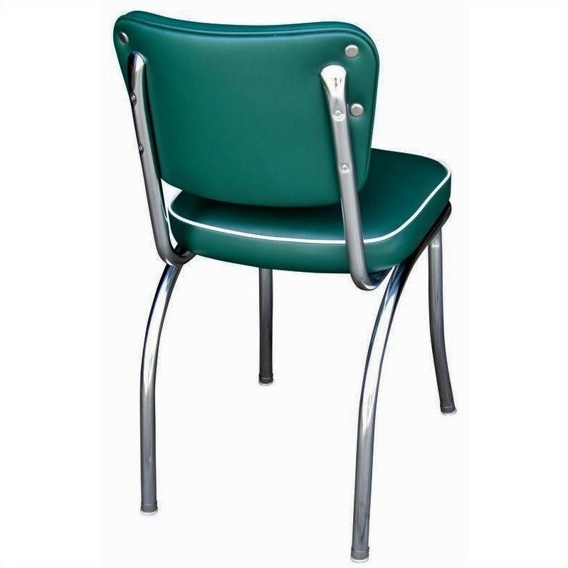 Richardson Seating Retro 1950s Chrome Diner  Dining Chair in Green