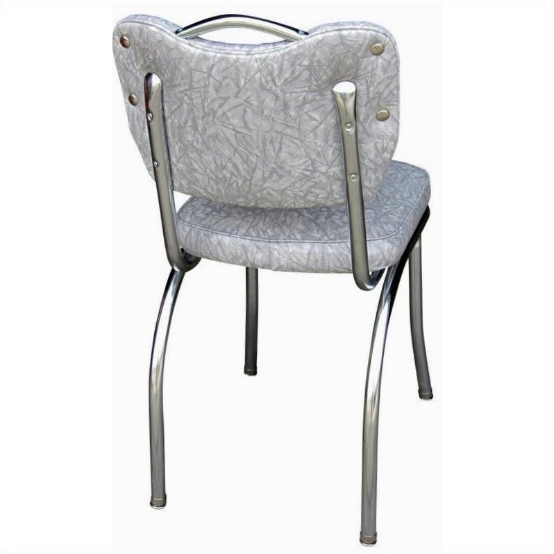 Richardson Seating Retro 1950s Handle Back Retro Kitchen Dining Chair in Cracked Ice Grey