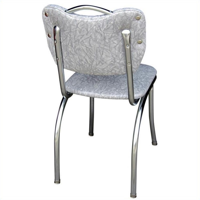 Richardson Seating Retro 1950s Handle Back Diner  Dining Chair in Cracked Ice Grey
