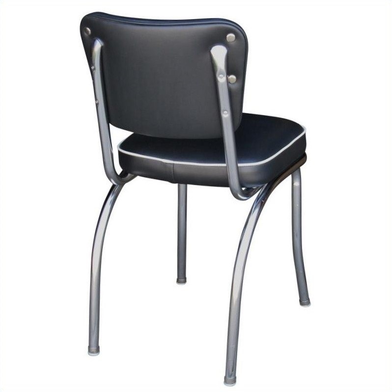 Richardson Seating Retro 1950s Chrome Diner  Dining Chair in Black
