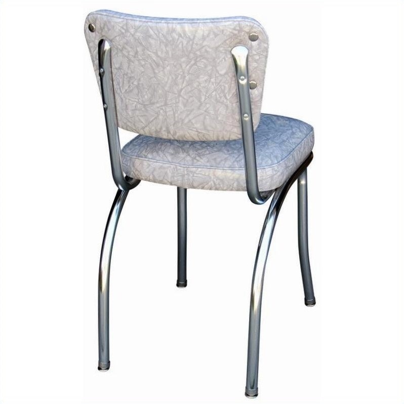 Richardson Seating Retro 1950s Chrome Diner  Dining Chair in Cracked Ice Grey