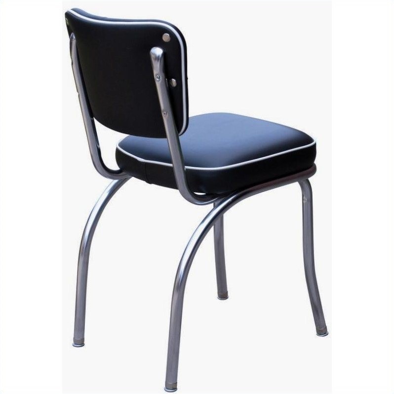 Richardson Seating Retro 1950s Chrome Dining Chair in Black