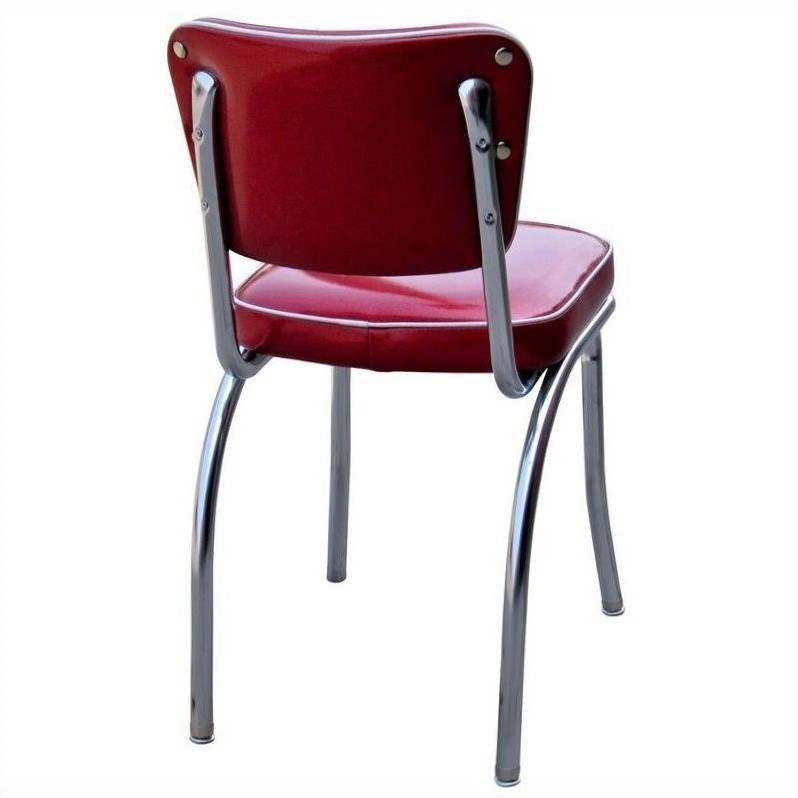 Richardson Seating Retro 1950s Button Tufted Kitchen Dining Chair in Glittery Sparkle Red