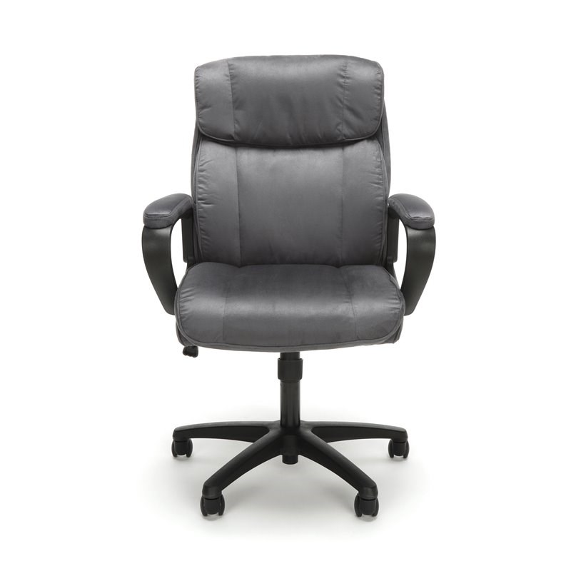 ofm essentials plush mid back adjustable height office chair in gray
