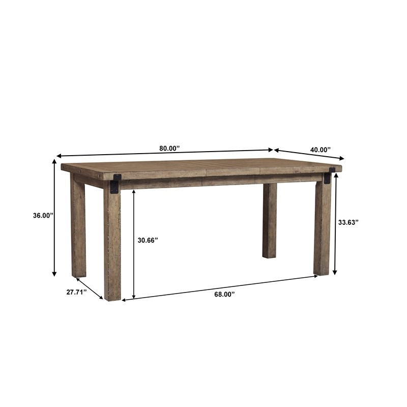 Samuel Lawrence Flatbush Extendable Counter Height Brown Wood Dining Table