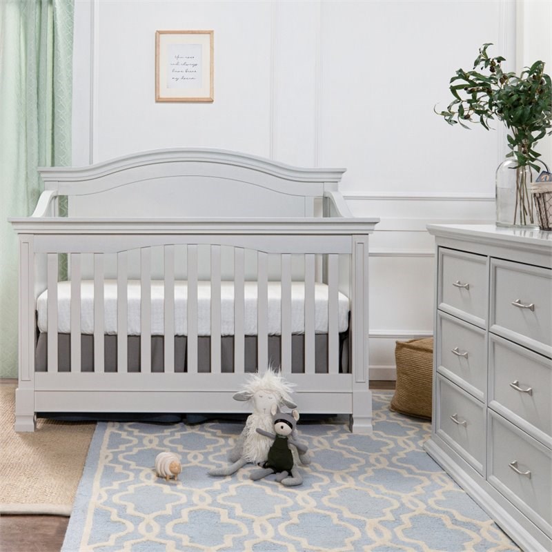 Million Dollar Baby Classic Louis 4 in 1 Convertible Crib in Cloud Gray