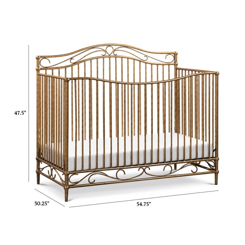 Million Dollar Baby Classic Noelle 4-In-1 Convertible Crib In Vintage Gold