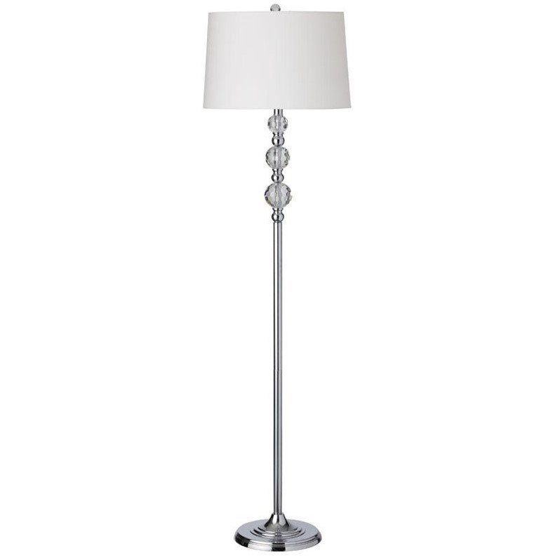 Dainolite Metal Modern 1 Light Crystal Polished Chrome Floor Lamp