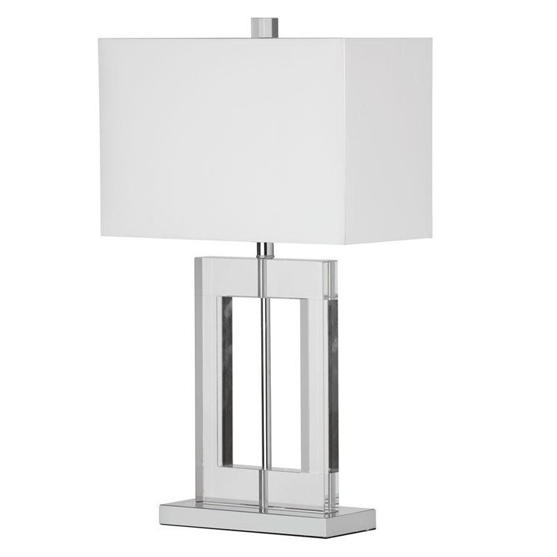 Dainolite Metal Modern 1 Light Crystal White Table Lamp