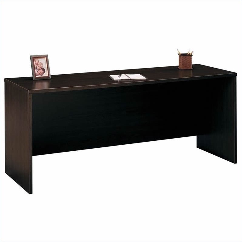 Bush Business Furniture Series C Standard Wood Desk Suite in Mocha Cherry
