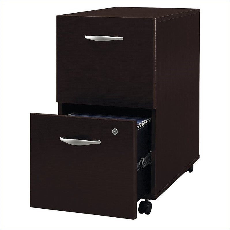 Bush Business Furniture Series C 2 Drawer Mobile File Cabinet in Mocha Cherry
